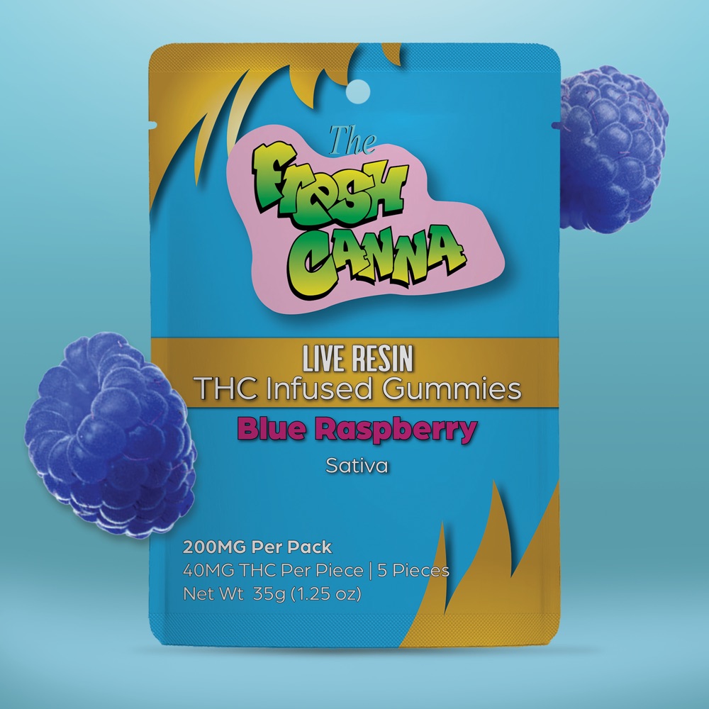 Blue Raspberry 200mg live resin gummies