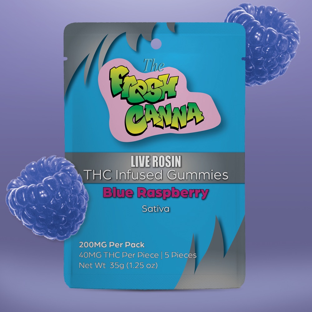 Live rosin gummies &mdash; Blue Raspberry